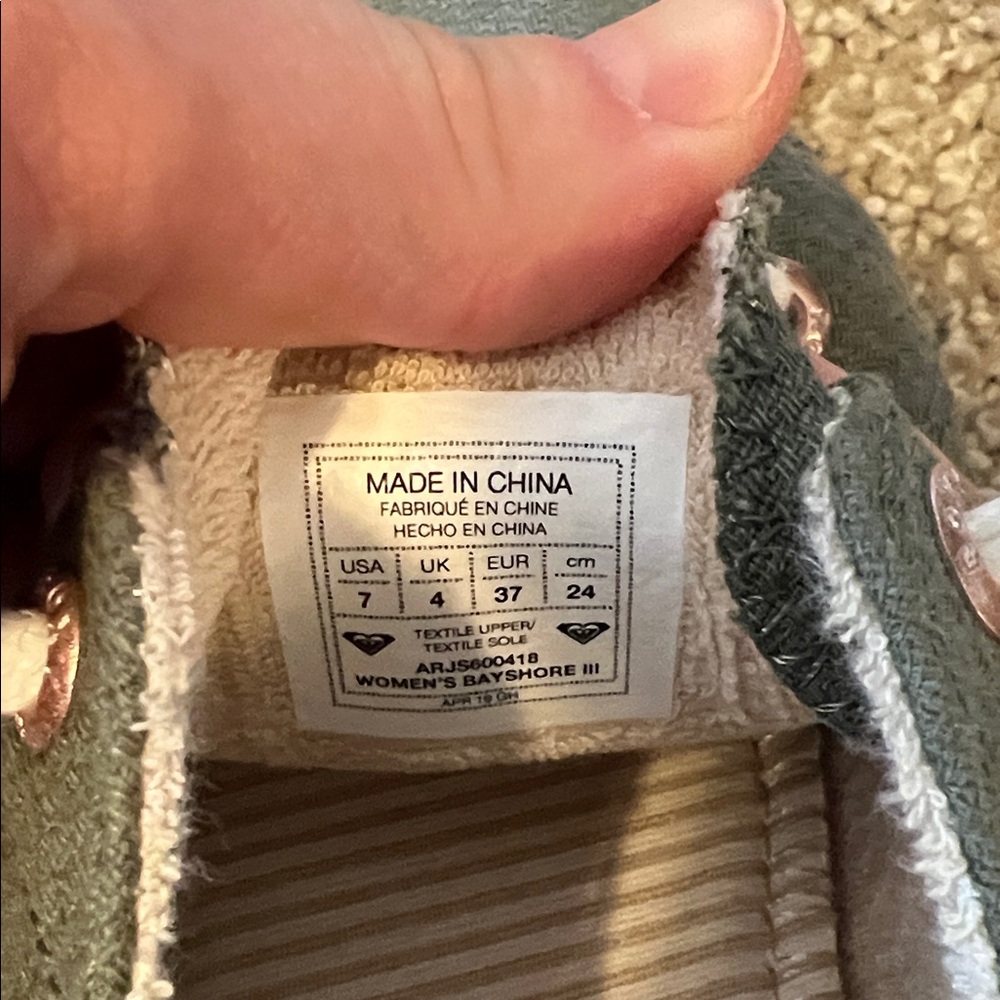 Roxy Green Canvas Sneakers Bayshore III - Picture 2 of 4
